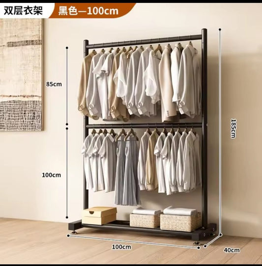 Double Layer Clothes Drying Rack - Heavy Duty Floor Standing Organizer