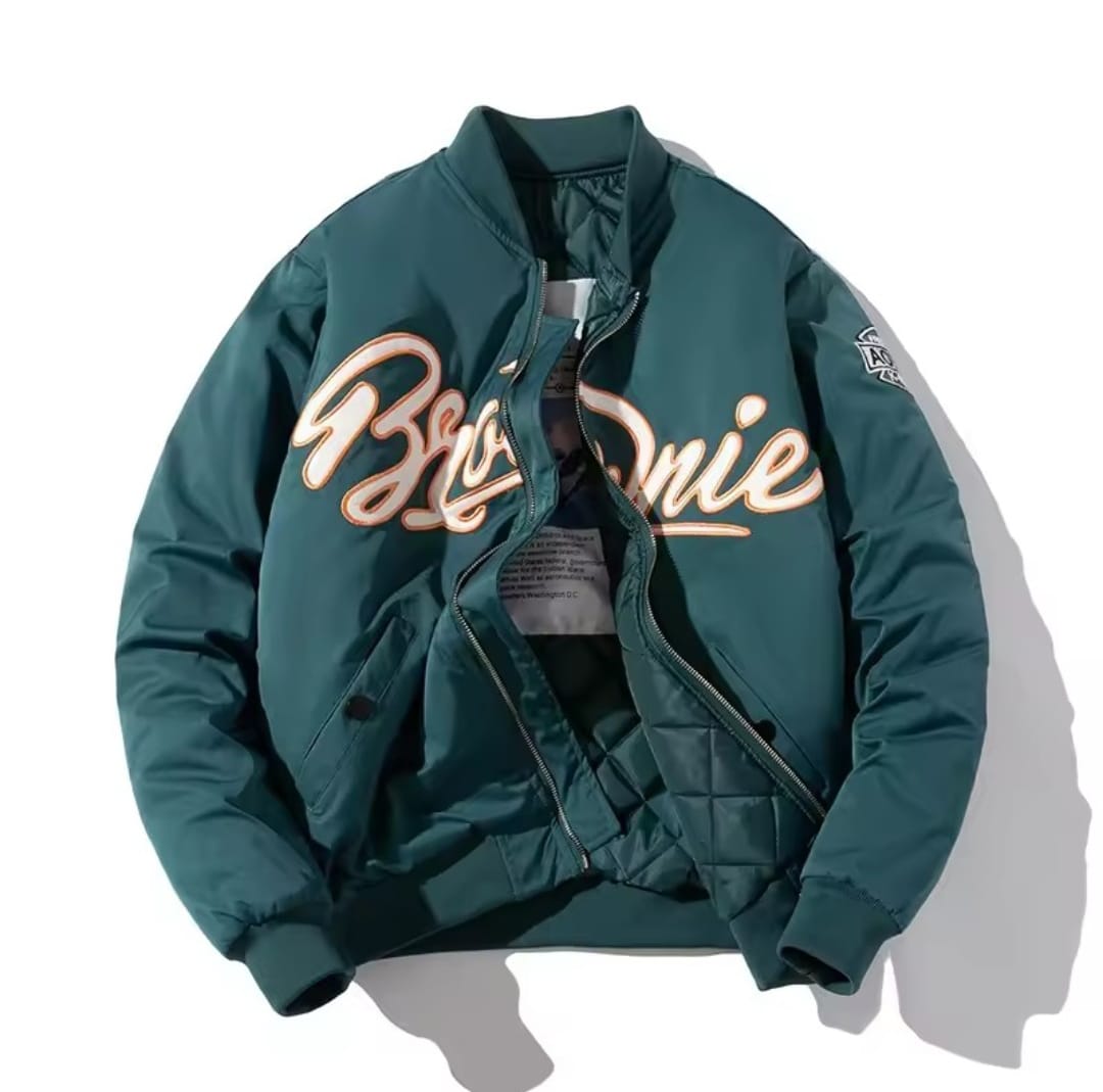 Embroidered Baseball Bomber Jacket - Korean Trendy Pilot Outerwear