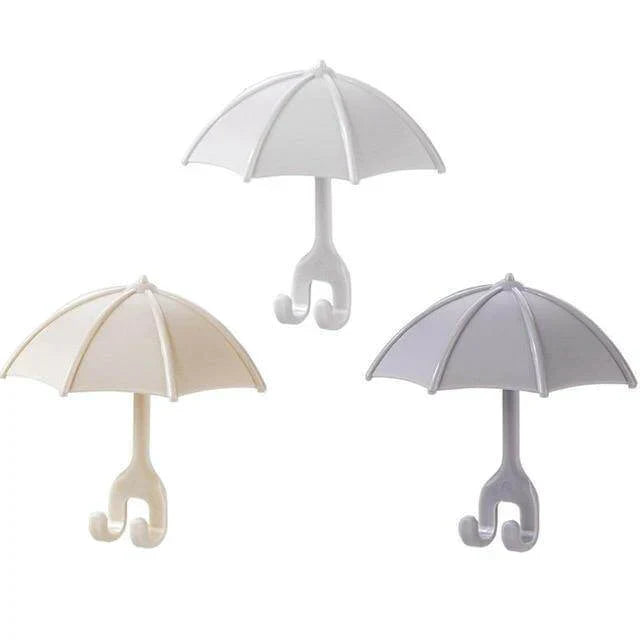 3pcs Set Cute Umbrella Toothbrush Hook - Wall-Mounted Holder