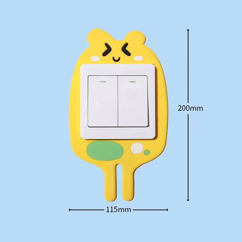3D Luminous Cartoon Hook Outlet Sticker - Glow in Dark Wall Decal