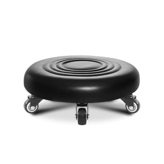360° Rotating Wheeled Rolling Stool – PU Leather, 5 Swivel Casters | Home & Office Seat