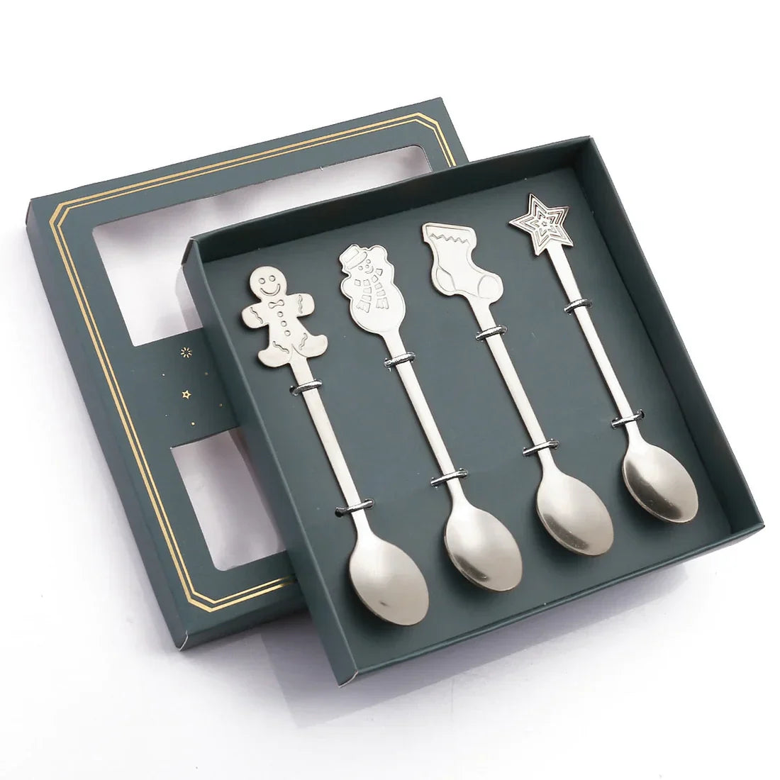 4Pcs Christmas Best Wishes Tableware Set - Holiday Spoon Collection