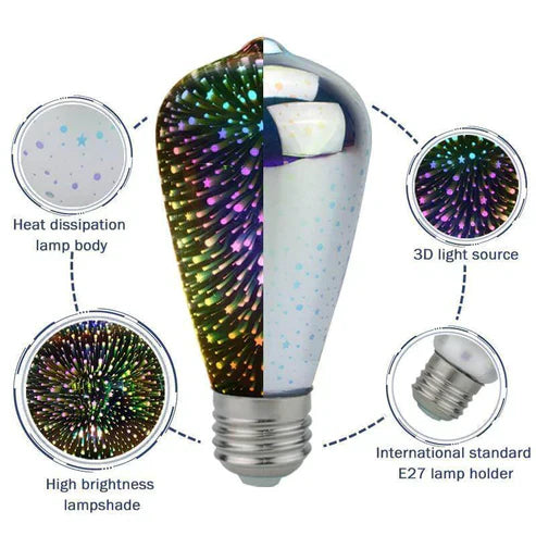 3D Colorful Decoration LED Lamp - Illusion Night Light with Color Changing