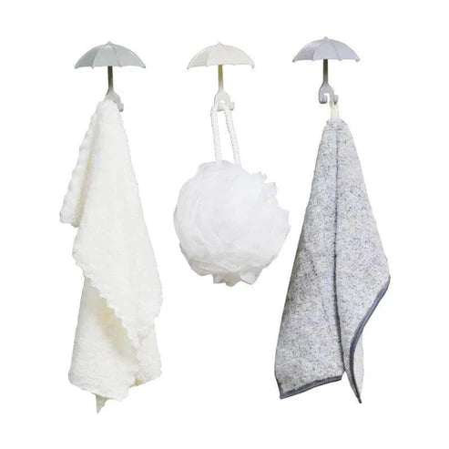 3pcs Set Cute Umbrella Toothbrush Hook - Wall-Mounted Holder
