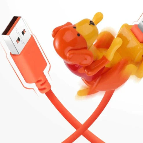 Mini Humpy Dog Charging Cable – Funny Hip-Swinging USB Cable for iPhone, Type-C & Micro USB