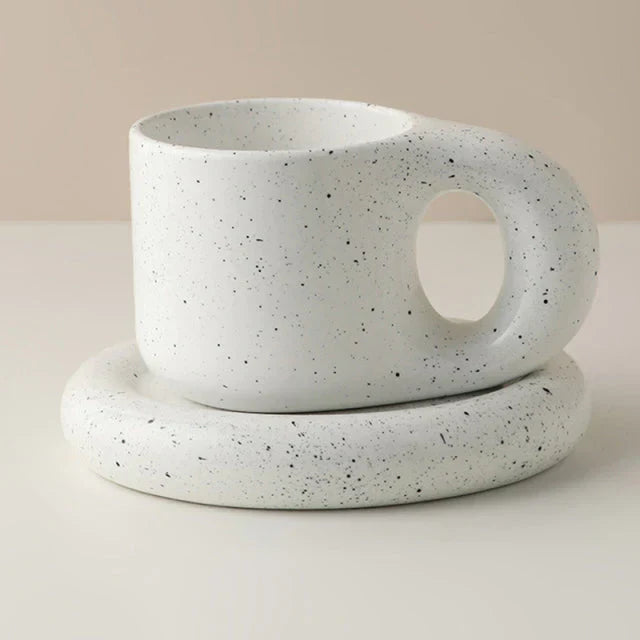 Nordic Handmade Ceramic Mug with Handle – Artisan Coffee Cup