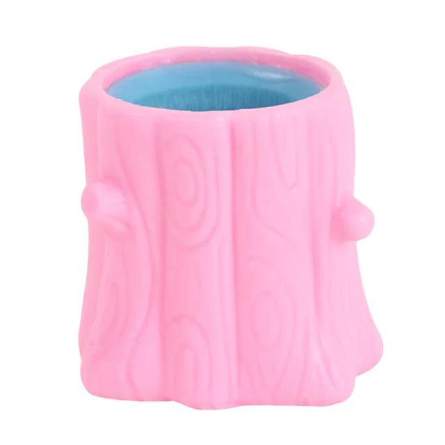 Squirrel Pop-Up Stress Relief Toy - Squeeze the Stump & Watch the Squirrel Pop Out! Silicone Sensory Toy