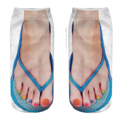 3D Printed Funny Creative Ankle Socks - Novelty Food Print Socks