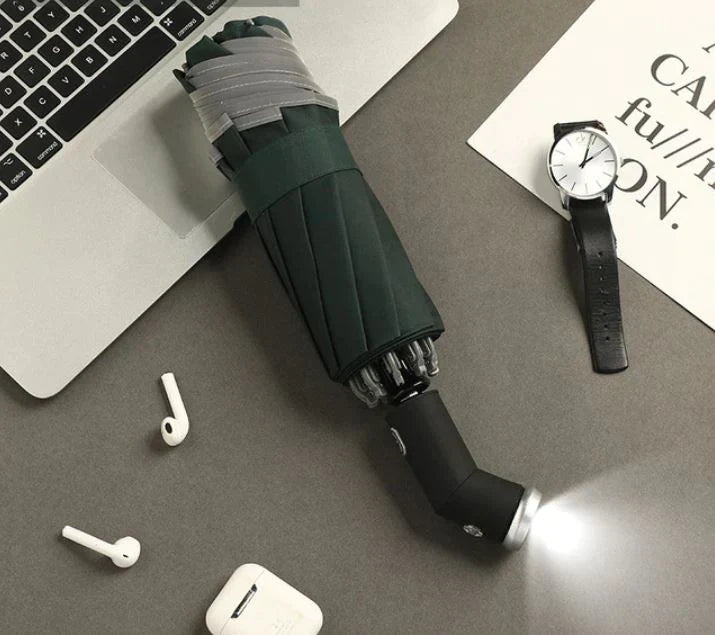 LED Light Automatic Umbrella – Reflective Stripe, Windproof & UPF50+ Sun Protection