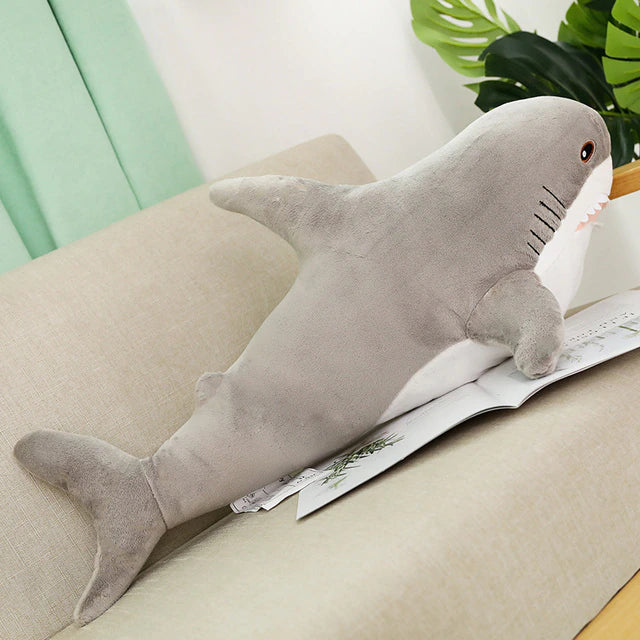 Cute Shark Plush Toy – Giant Stuffed Animal Cuddle Pillow with Hidden Blanket | Kids & Adults Gift
