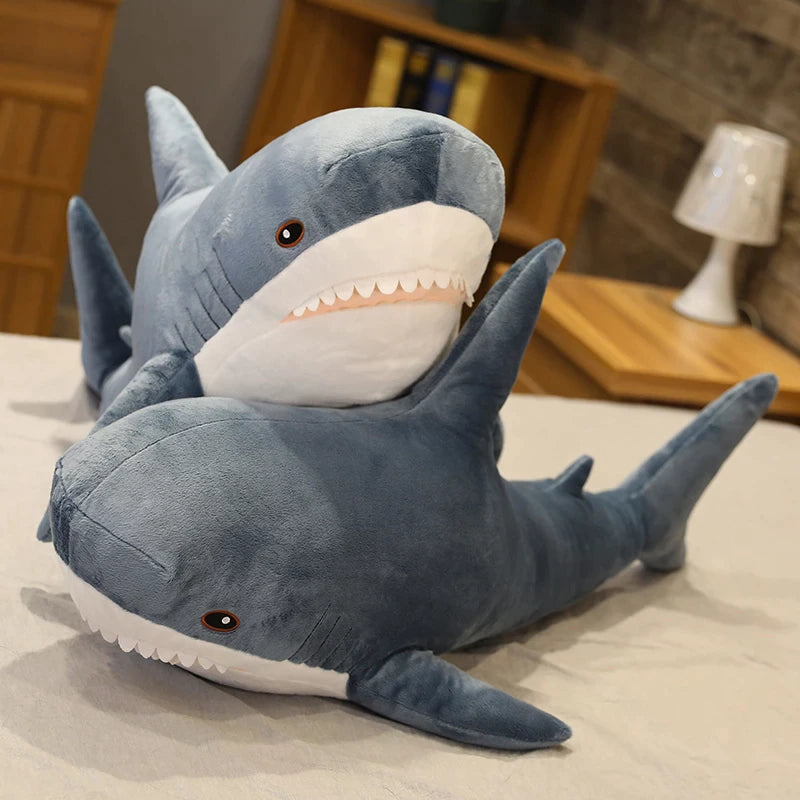 Cute Shark Plush Toy – Giant Stuffed Animal Cuddle Pillow with Hidden Blanket | Kids & Adults Gift