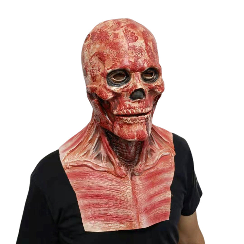 Double-Layer Ripped Bloody Horror Skull Mask – Realistic Halloween Costume Mask