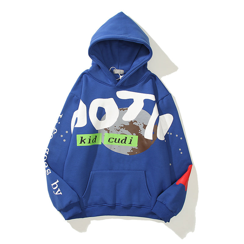 Hip Hop Graphic Pullover Hoodie – Flannel Streetwear Sweatshirt for Men & Women