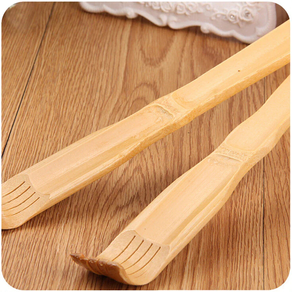 Bamboo Back Scratcher & Body Roller Massager Stick – Telescopic Massage Tool