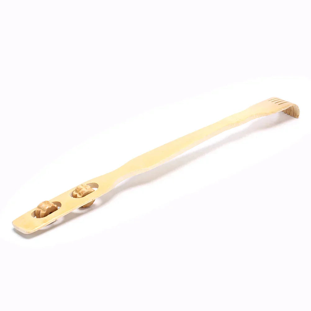 Bamboo Back Scratcher & Body Roller Massager Stick – Telescopic Massage Tool