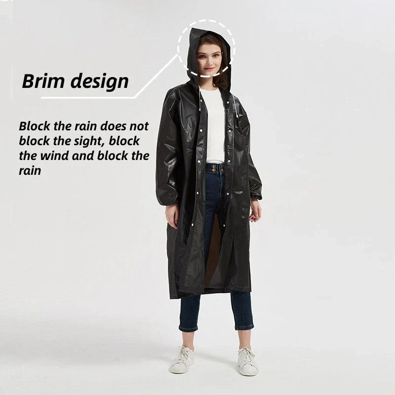 EVA Unisex Raincoat – Thickened Waterproof Hooded Rain Jacket for Men & Women