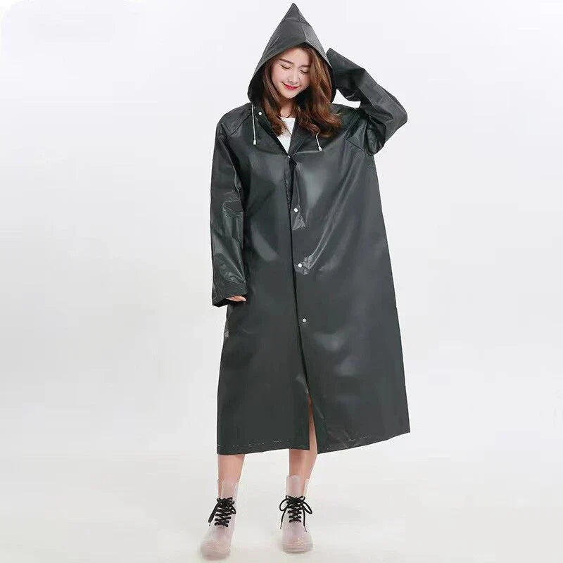 EVA Unisex Raincoat – Thickened Waterproof Hooded Rain Jacket for Men & Women