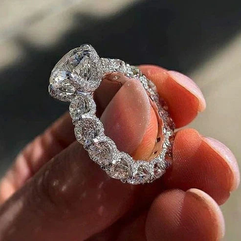 Silver Gem Ring - 925 Sterling Silver Cubic Zirconia Timeless Gift Ring