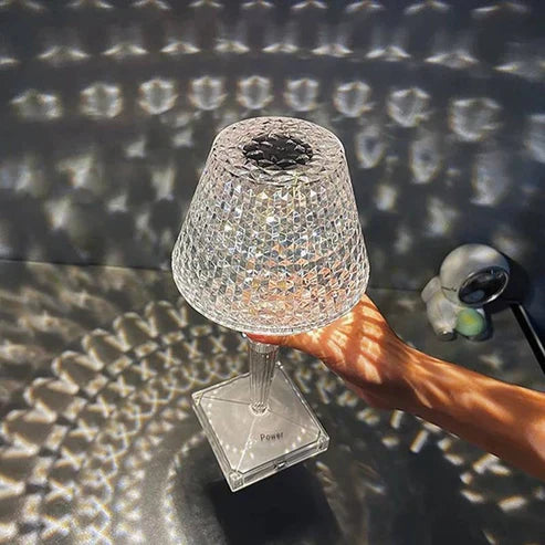 Diamond Glow Rechargeable Crystal Table Lamp – Touch Control RGB Atmosphere Light