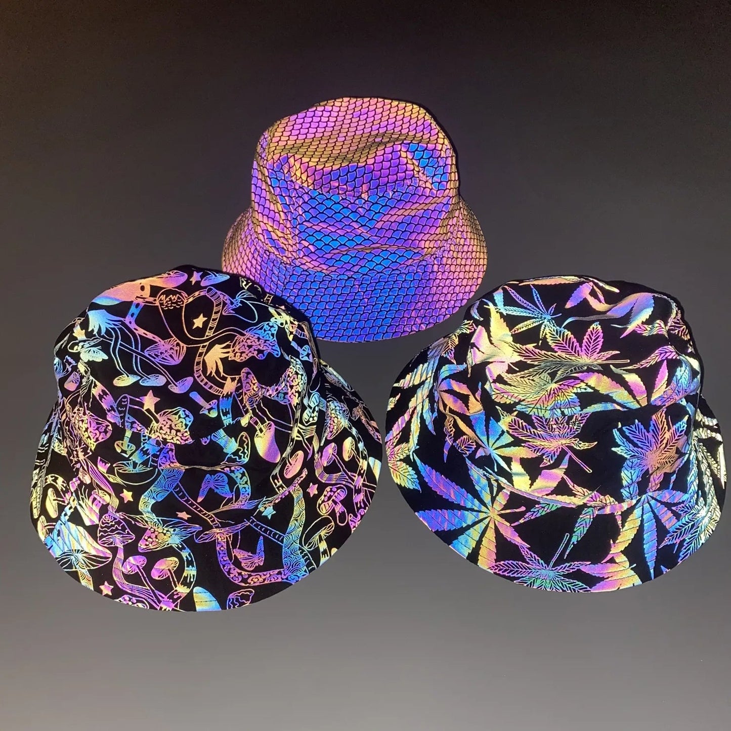 Reflective Bucket Hat – Y2K Harajuku Streetwear Cap