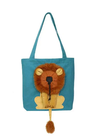 Lion Shape Pet Carrier Bag – Exposed Head Backpack for Cats & Small Dogs