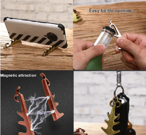 Multifunctional Magnetic Retro Key Phone Holder - Wall Mounted Organizer