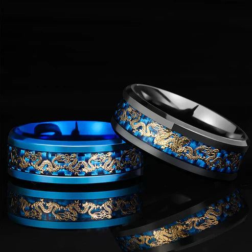 Vintage China Dragon Ring for Men - Stainless Steel Statement Ring