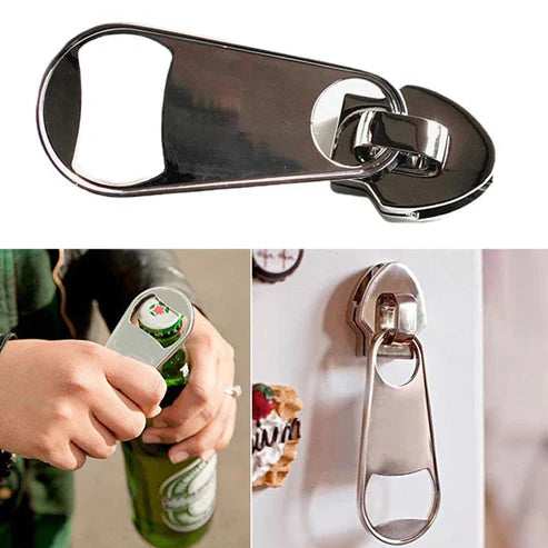 Magnetic Zipper Bottle Opener - Cool Novelty Beer Bottle Cap Remover