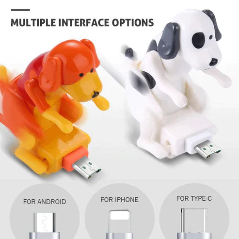 Mini Humpy Dog Charging Cable – Funny Hip-Swinging USB Cable for iPhone, Type-C & Micro USB
