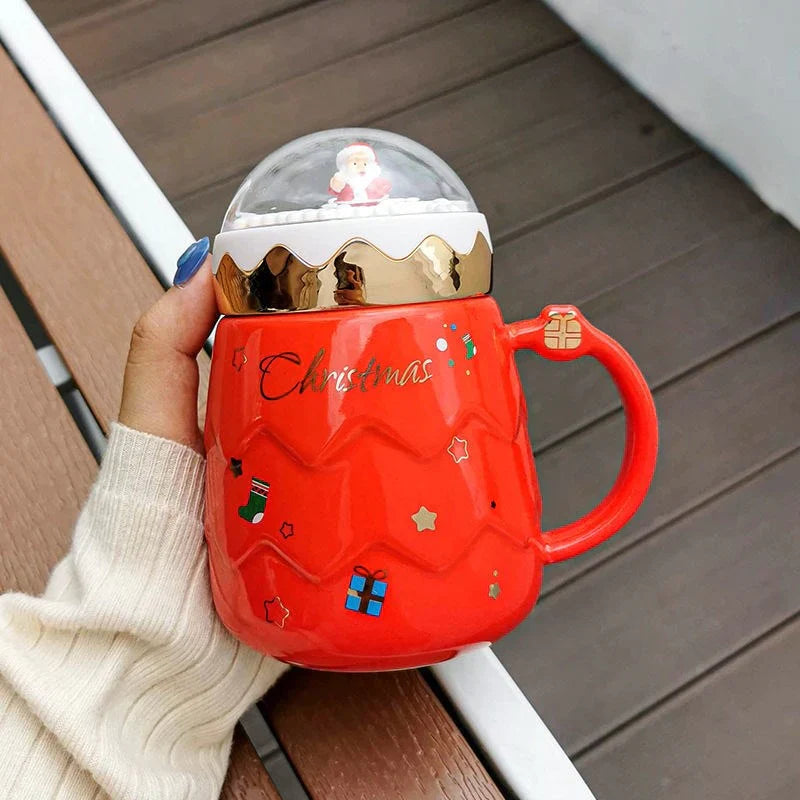 3D Happy Christmas Mugs - Festive Holiday Coffee Mug with 3D Design