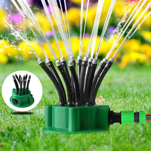 Foldable Pipe Garden Water Sprinkler System - Portable Lawn Irrigation Sprinkler