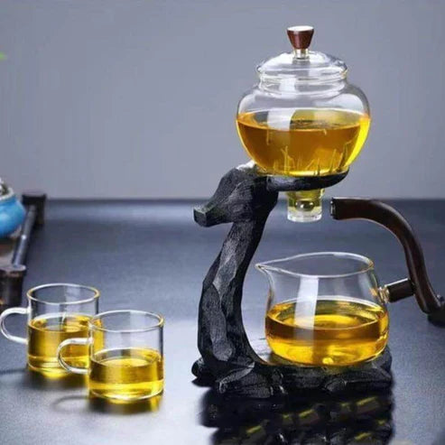 Chinese Dragon Glass Teapot Set – Magnetic Borosilicate Tea Maker with Infuser & Teacup