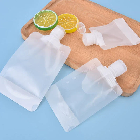 Travel Pouch Bag - 10-Pack Leak-Proof Reusable Liquid Bottles Set