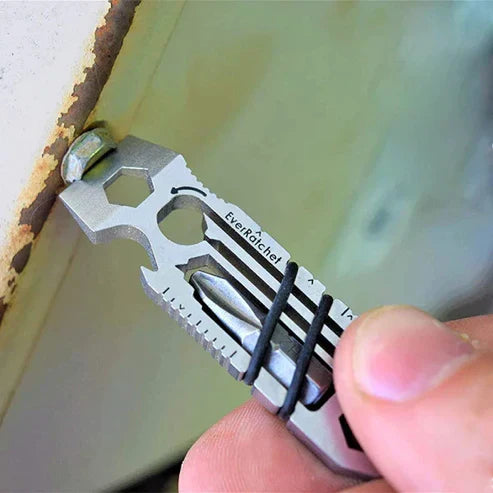 6-In-1 Multi-Tool Keychain - Pocket EDC Screwdriver, Wrench & Bottle Opener