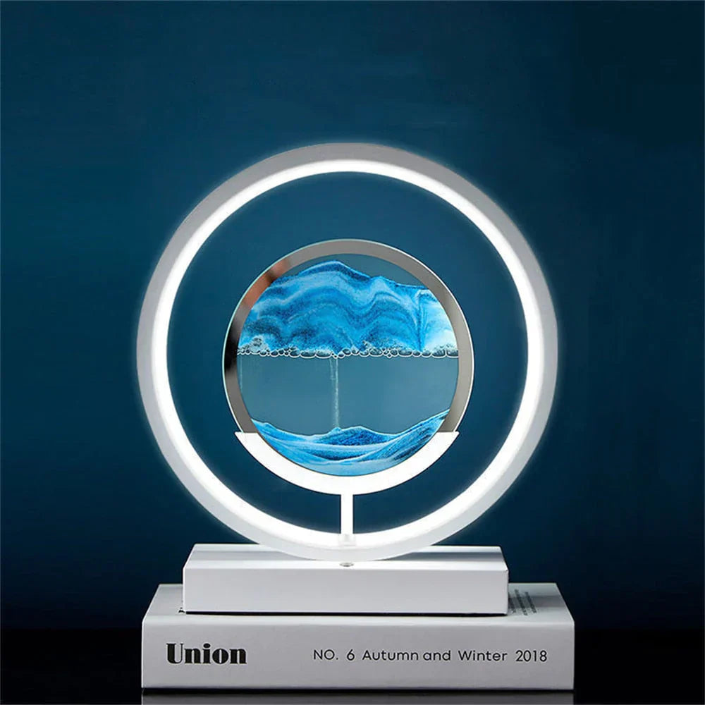 3D LED Flowing Sand Art Table Lamp – Moon Shape Ambient Night Light