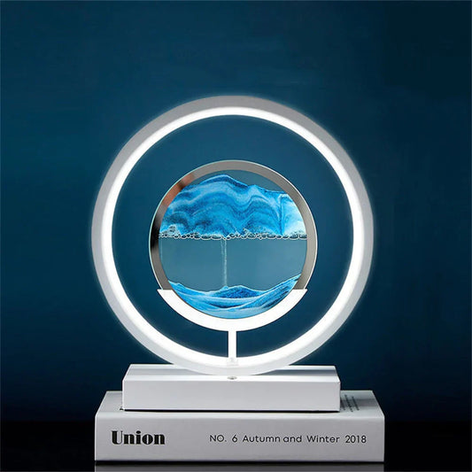 3D LED Flowing Sand Art Table Lamp – Moon Shape Ambient Night Light