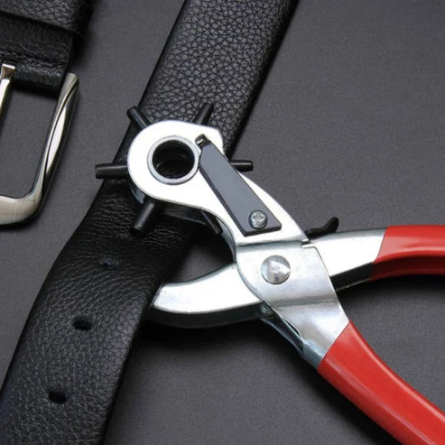 6 Diameter Revolving Leather Hole Punch Plier Tool - Belt, Watch Strap & Leather Craft Puncher