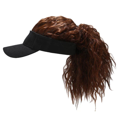 Women Artificial Hair Summer Baseball Cap - Wig Hat Combo