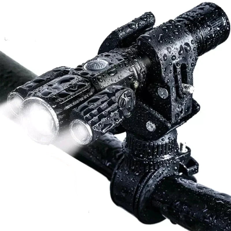Three Head Rechargeable Rotatable Flashlight - Multi-Angle LED Work Light