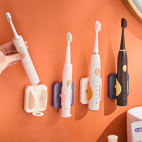 Wall-Mounted Electric Toothbrush Holder – Self-Gripping Bathroom Organiser (2 Random Colors)