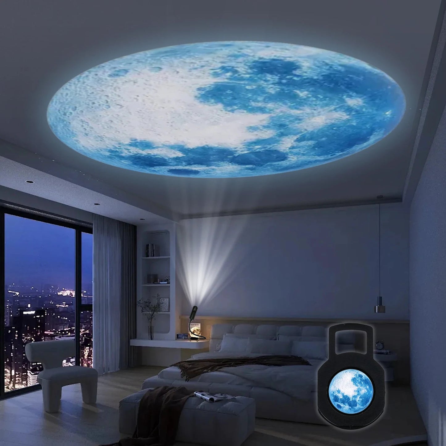 Moon Lamp LED Night Light | Blue Planet Globe Desk Lamp