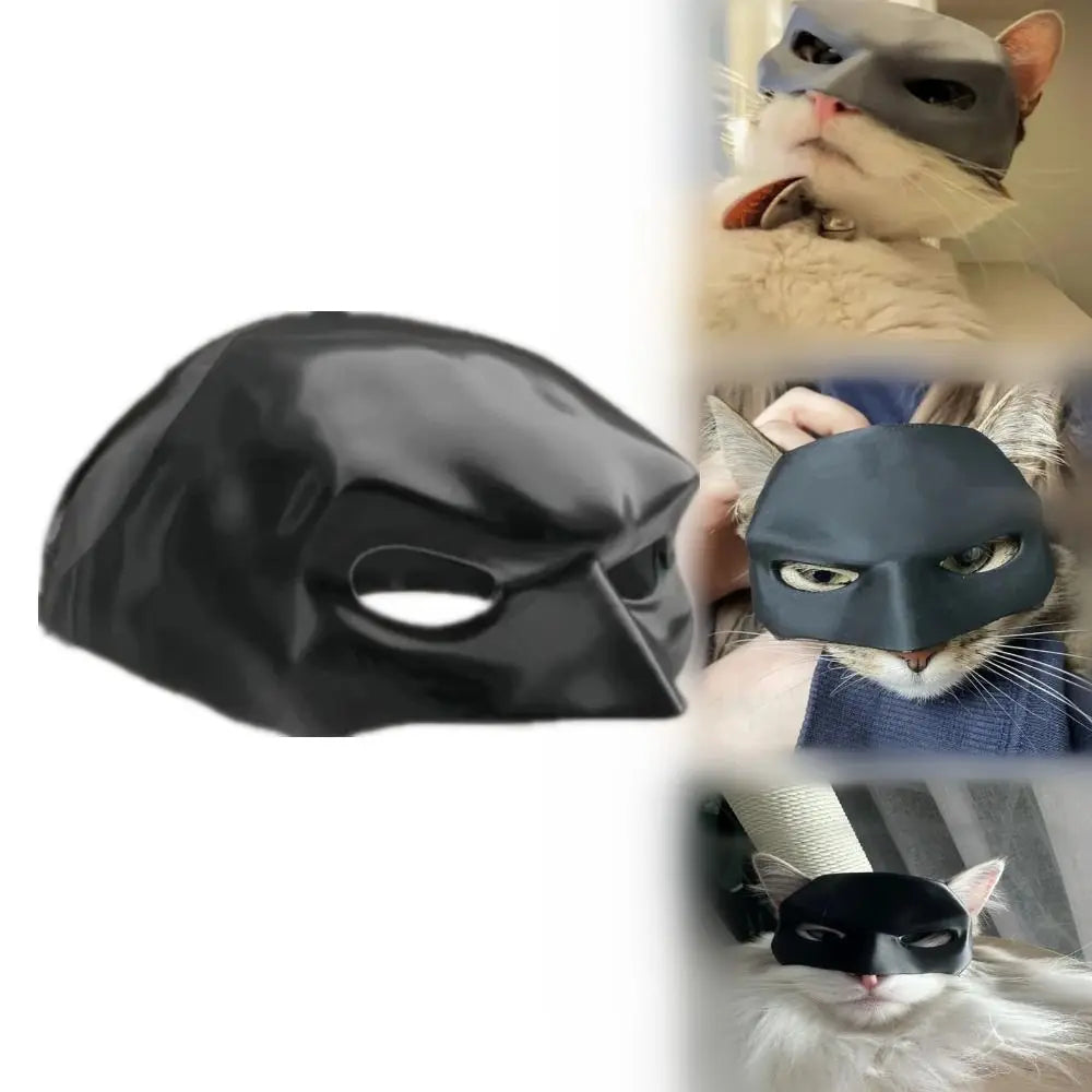 Bat Cat Superhero Mask – Matte Black PLA Cat Costume Accessory