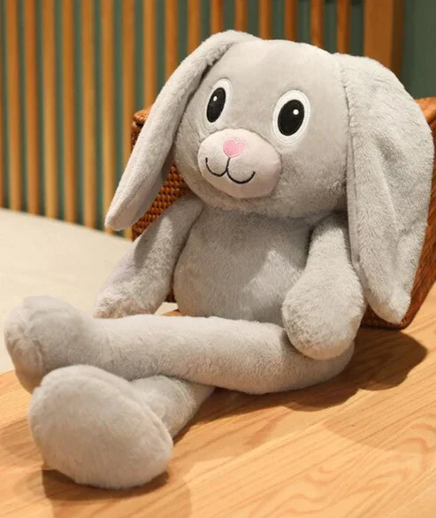 Telescopic Rabbit Plush - Cute Extendable Long-Eared Bunny Stuffed Toy