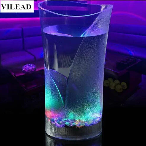 LED Light-Up Flashing Cup Glass – Colorful Glow Drinkware