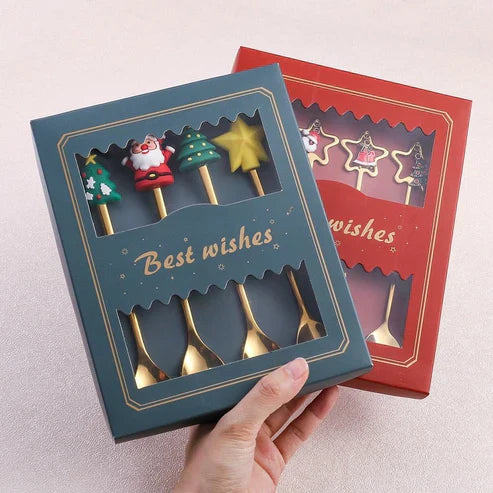 4Pcs Christmas Best Wishes Tableware Set - Holiday Spoon Collection