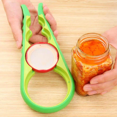 Multi Purpose Can Opener Kitchen Gadget - 5-in-1 Bottle & Jar Opener Tool Set
