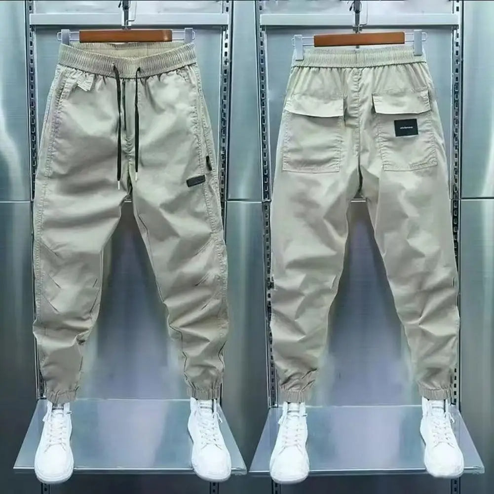 Men's Jogger Cargo Pants – Slim Fit Harem Trousers with Elastic Waist & Pockets
