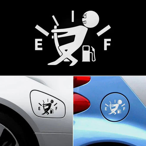 Funny Fuel Man Car Sticker - Humorous Fuel Tank Decal for Cars & Trucks