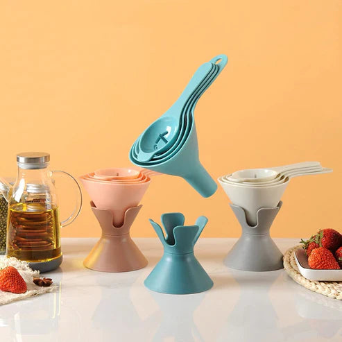 6-in-1 Pour Master Reusable Funnel Set - Multi-Size Kitchen Funnels