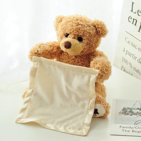 Interactive Peek-a-Boo Bear Kids Toy - Stuffed Plush Teddy Bear with Interactive Features for Toddlers